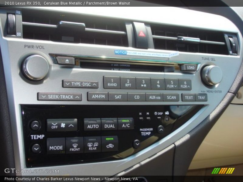 Cerulean Blue Metallic / Parchment/Brown Walnut 2010 Lexus RX 350