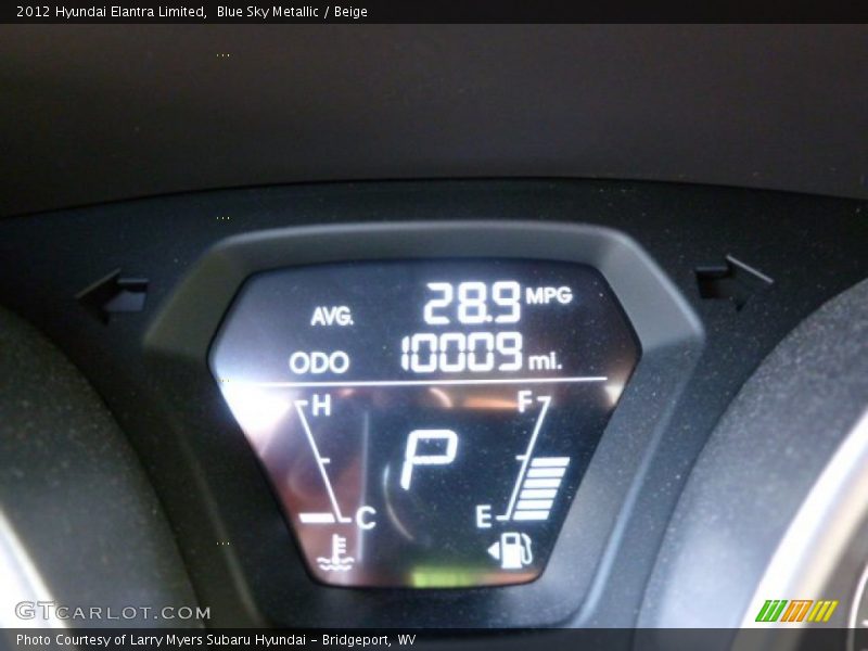 Blue Sky Metallic / Beige 2012 Hyundai Elantra Limited