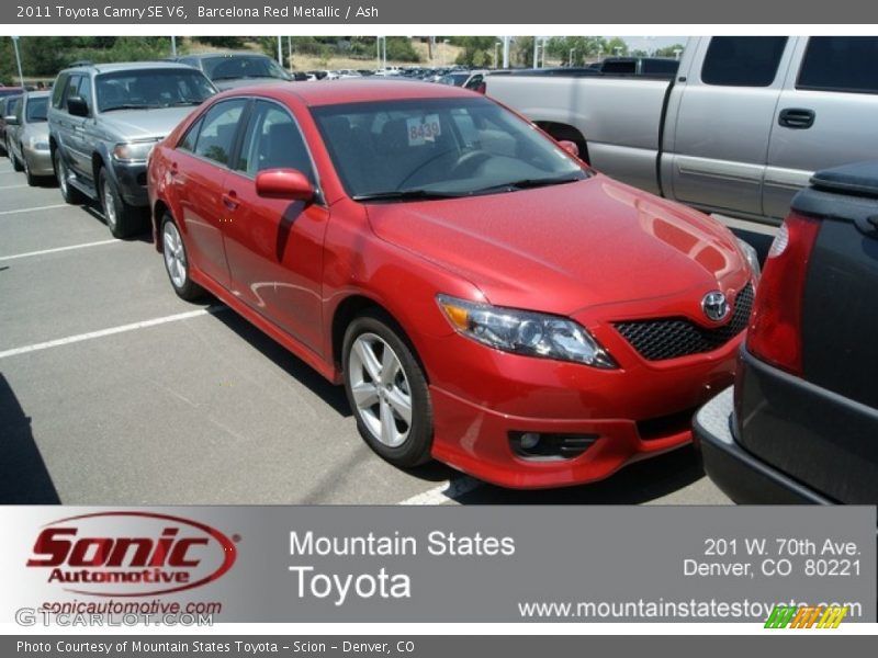 Barcelona Red Metallic / Ash 2011 Toyota Camry SE V6