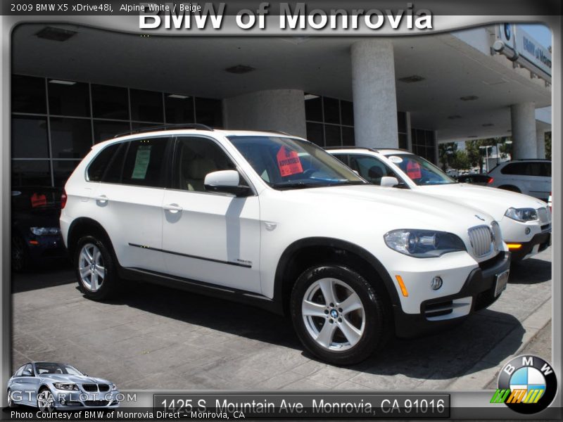 Alpine White / Beige 2009 BMW X5 xDrive48i