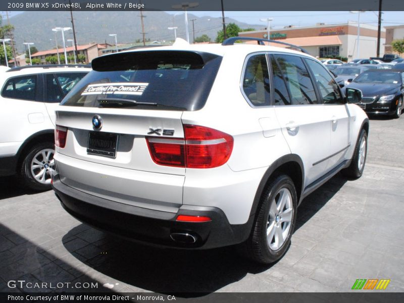 Alpine White / Beige 2009 BMW X5 xDrive48i