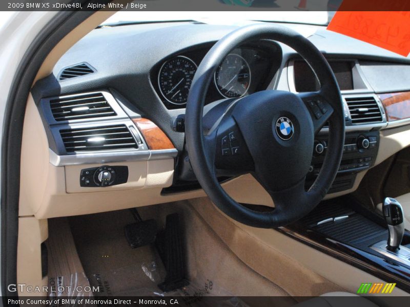 Alpine White / Beige 2009 BMW X5 xDrive48i