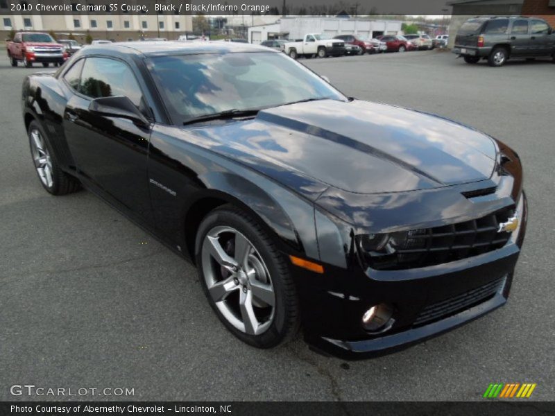 Black / Black/Inferno Orange 2010 Chevrolet Camaro SS Coupe