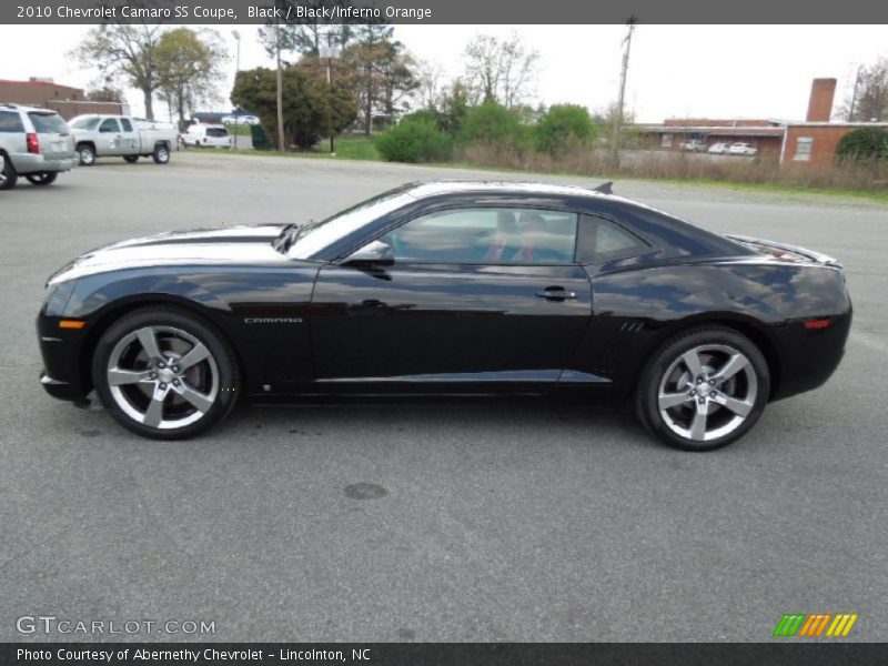 Black / Black/Inferno Orange 2010 Chevrolet Camaro SS Coupe