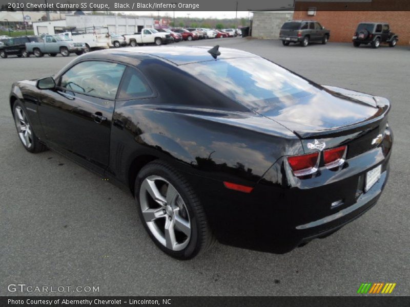 Black / Black/Inferno Orange 2010 Chevrolet Camaro SS Coupe
