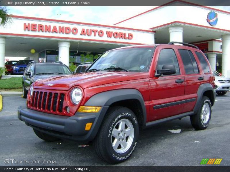 Inferno Red Pearl / Khaki 2006 Jeep Liberty Sport