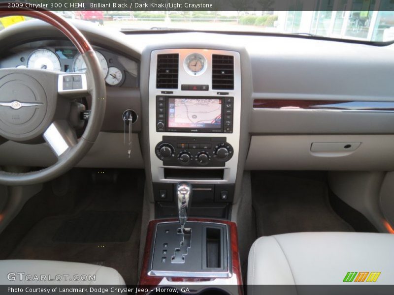 Brilliant Black / Dark Khaki/Light Graystone 2009 Chrysler 300 C HEMI