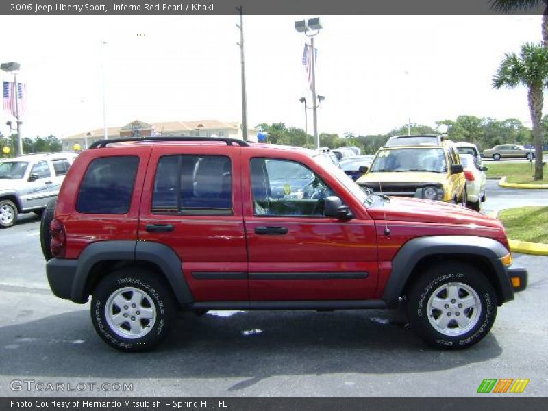 Inferno Red Pearl / Khaki 2006 Jeep Liberty Sport