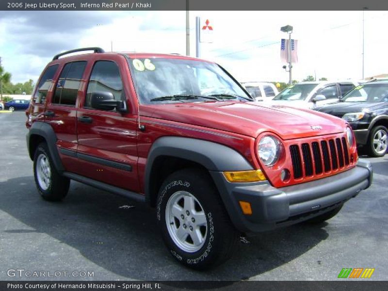 Inferno Red Pearl / Khaki 2006 Jeep Liberty Sport
