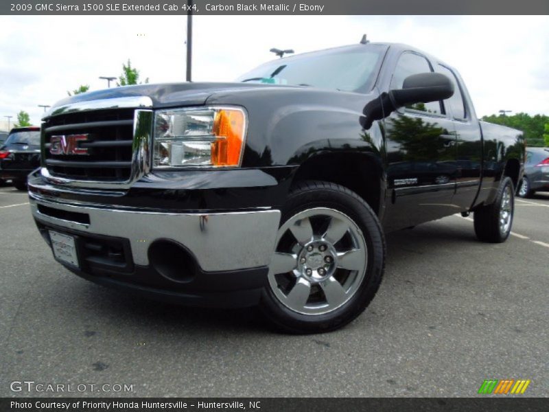 Carbon Black Metallic / Ebony 2009 GMC Sierra 1500 SLE Extended Cab 4x4