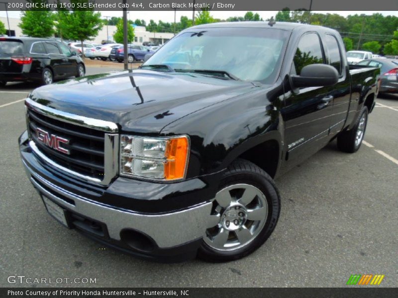 Carbon Black Metallic / Ebony 2009 GMC Sierra 1500 SLE Extended Cab 4x4