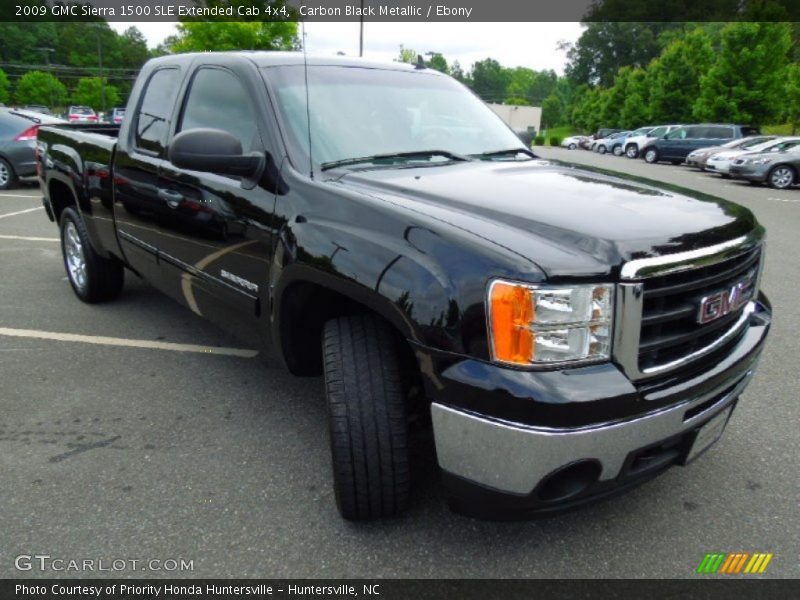 Carbon Black Metallic / Ebony 2009 GMC Sierra 1500 SLE Extended Cab 4x4