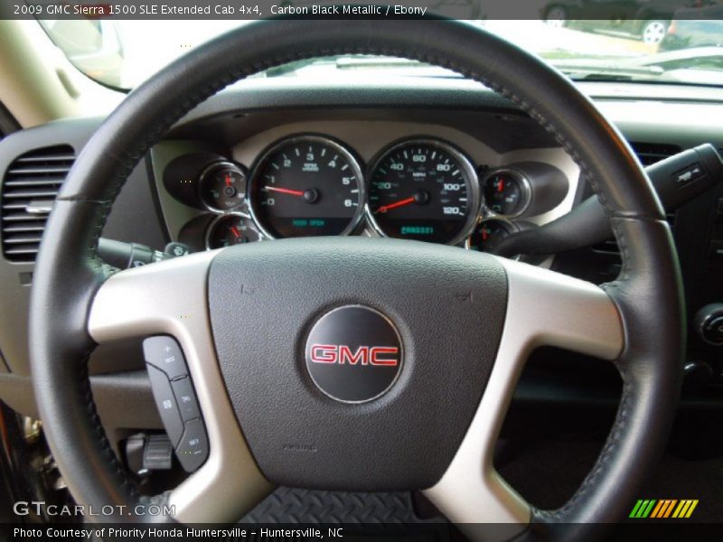 Carbon Black Metallic / Ebony 2009 GMC Sierra 1500 SLE Extended Cab 4x4