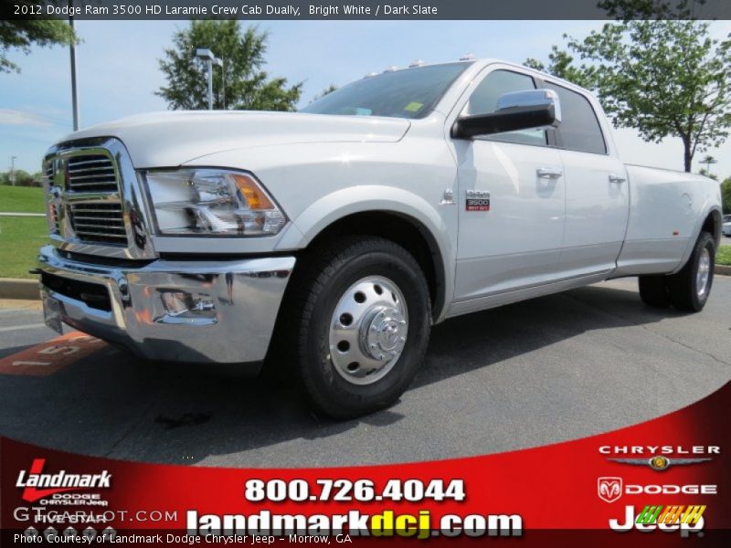Bright White / Dark Slate 2012 Dodge Ram 3500 HD Laramie Crew Cab Dually