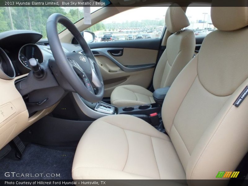 Blue Sky Metallic / Beige 2013 Hyundai Elantra Limited