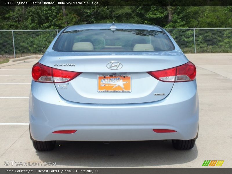 Blue Sky Metallic / Beige 2013 Hyundai Elantra Limited