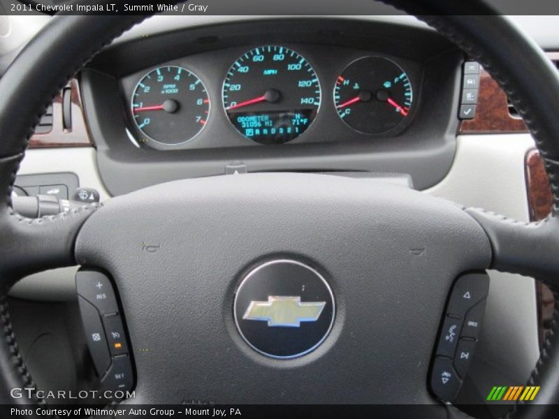 Summit White / Gray 2011 Chevrolet Impala LT
