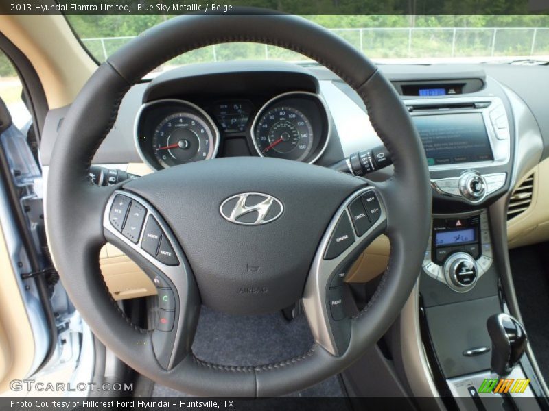 Blue Sky Metallic / Beige 2013 Hyundai Elantra Limited