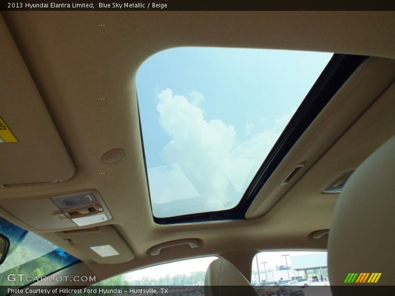 Blue Sky Metallic / Beige 2013 Hyundai Elantra Limited