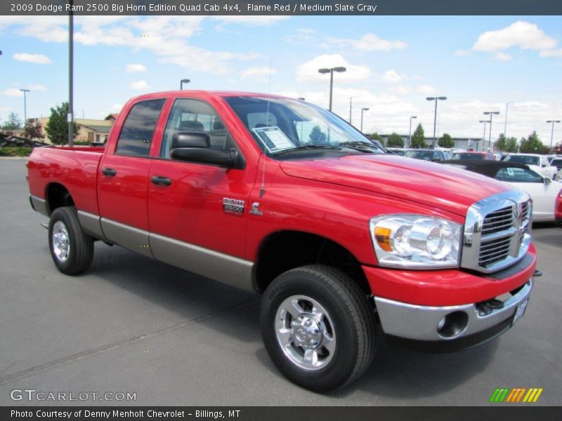 Flame Red / Medium Slate Gray 2009 Dodge Ram 2500 Big Horn Edition Quad Cab 4x4