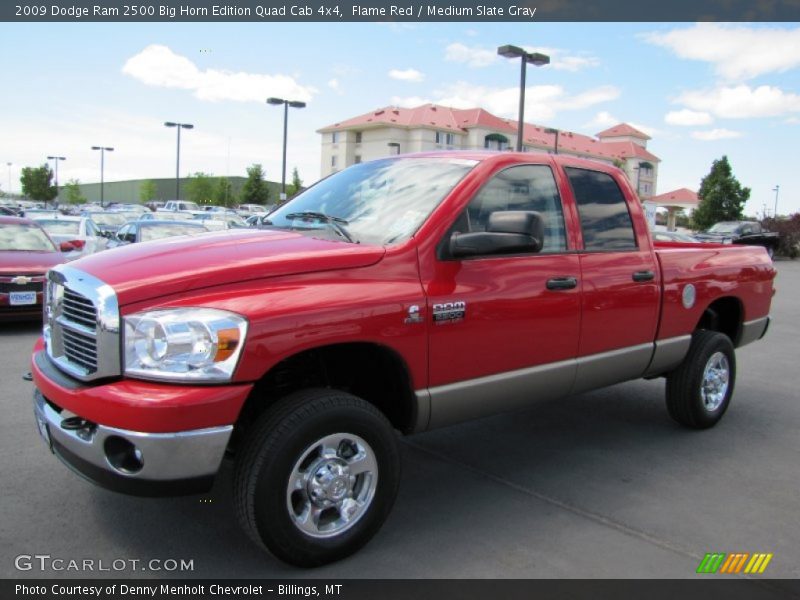 Flame Red / Medium Slate Gray 2009 Dodge Ram 2500 Big Horn Edition Quad Cab 4x4
