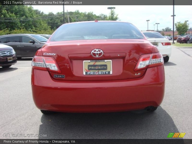 Barcelona Red Metallic / Bisque 2011 Toyota Camry LE
