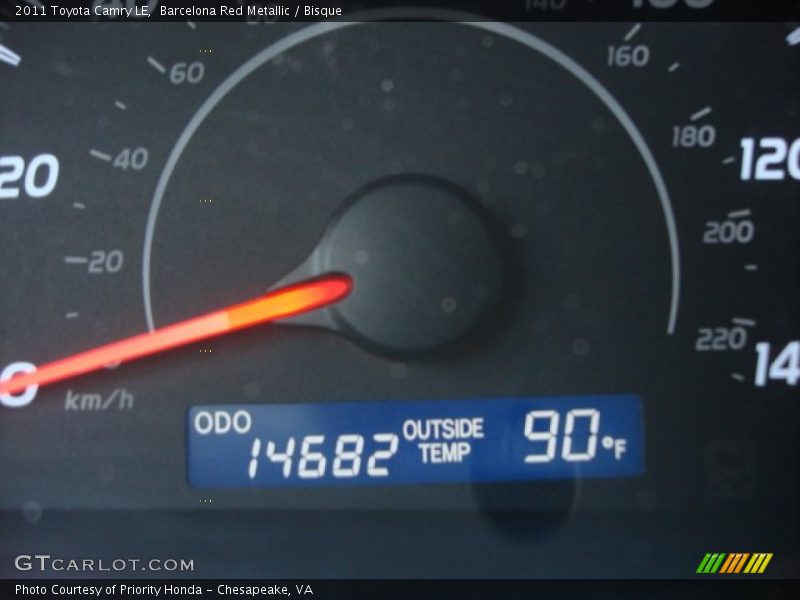 Barcelona Red Metallic / Bisque 2011 Toyota Camry LE