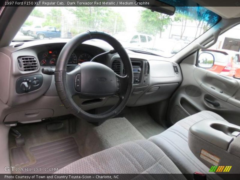 Dark Toreador Red Metallic / Medium Graphite 1997 Ford F150 XLT Regular Cab