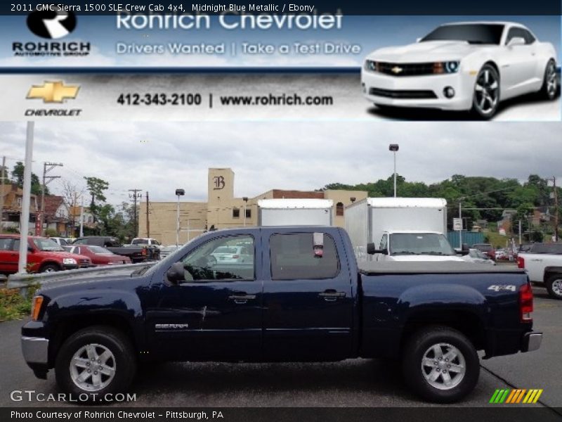 Midnight Blue Metallic / Ebony 2011 GMC Sierra 1500 SLE Crew Cab 4x4