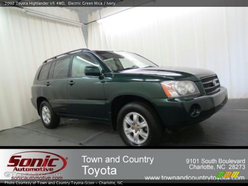 Electric Green Mica / Ivory 2002 Toyota Highlander V6 4WD