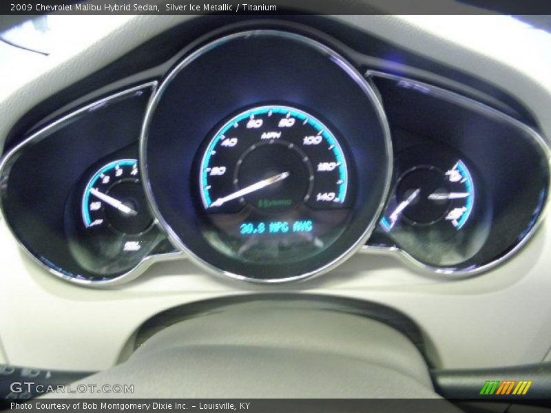 Silver Ice Metallic / Titanium 2009 Chevrolet Malibu Hybrid Sedan