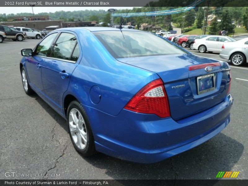 Blue Flame Metallic / Charcoal Black 2012 Ford Fusion SE