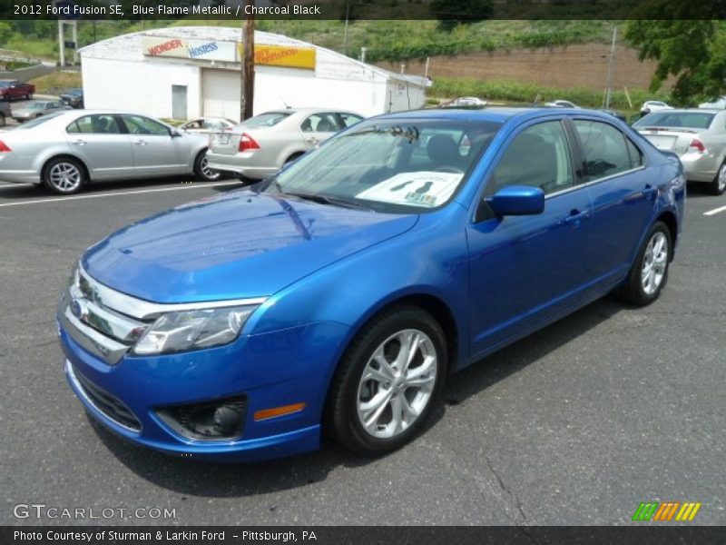 Blue Flame Metallic / Charcoal Black 2012 Ford Fusion SE