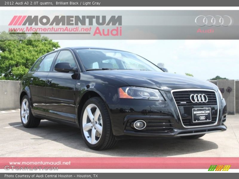 Brilliant Black / Light Gray 2012 Audi A3 2.0T quattro