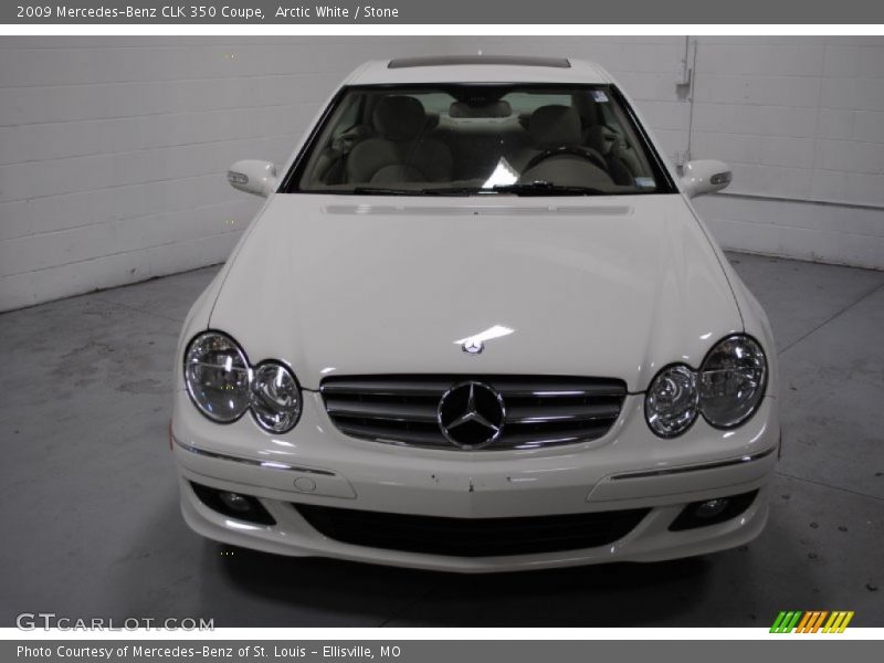 Arctic White / Stone 2009 Mercedes-Benz CLK 350 Coupe