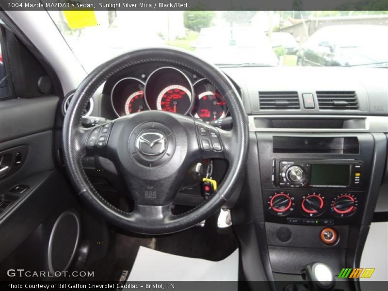 Sunlight Silver Mica / Black/Red 2004 Mazda MAZDA3 s Sedan