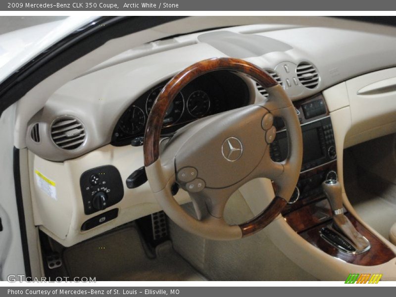 Arctic White / Stone 2009 Mercedes-Benz CLK 350 Coupe