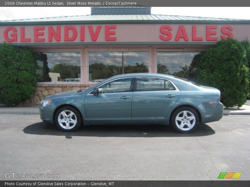 Silver Moss Metallic / Cocoa/Cashmere 2009 Chevrolet Malibu LS Sedan