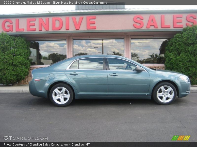 Silver Moss Metallic / Cocoa/Cashmere 2009 Chevrolet Malibu LS Sedan