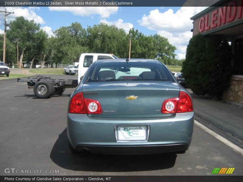 Silver Moss Metallic / Cocoa/Cashmere 2009 Chevrolet Malibu LS Sedan