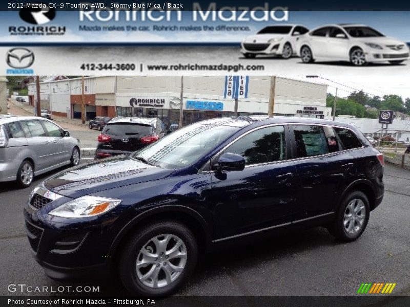 Stormy Blue Mica / Black 2012 Mazda CX-9 Touring AWD