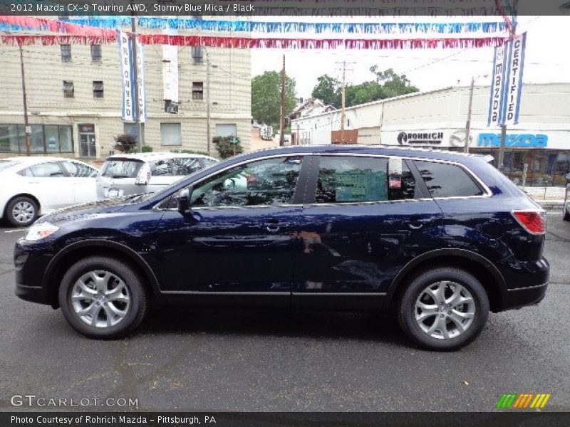 Stormy Blue Mica / Black 2012 Mazda CX-9 Touring AWD
