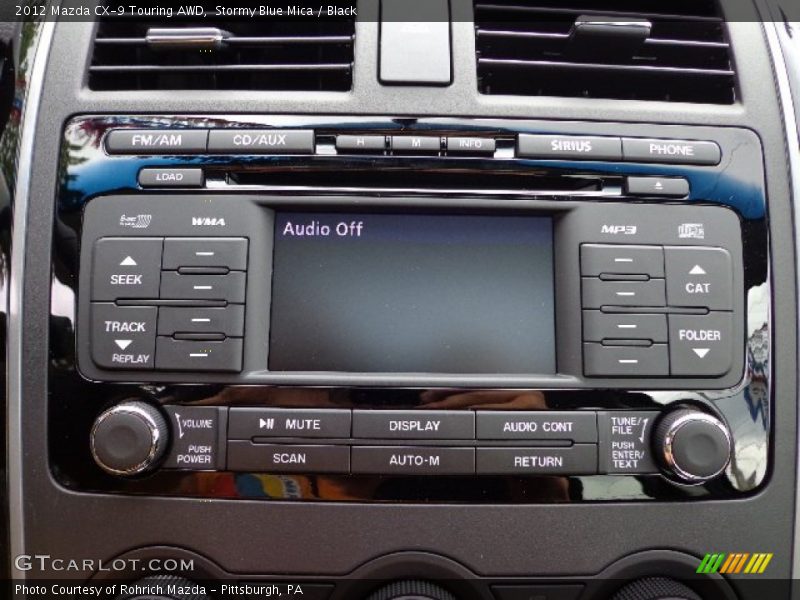 Stormy Blue Mica / Black 2012 Mazda CX-9 Touring AWD