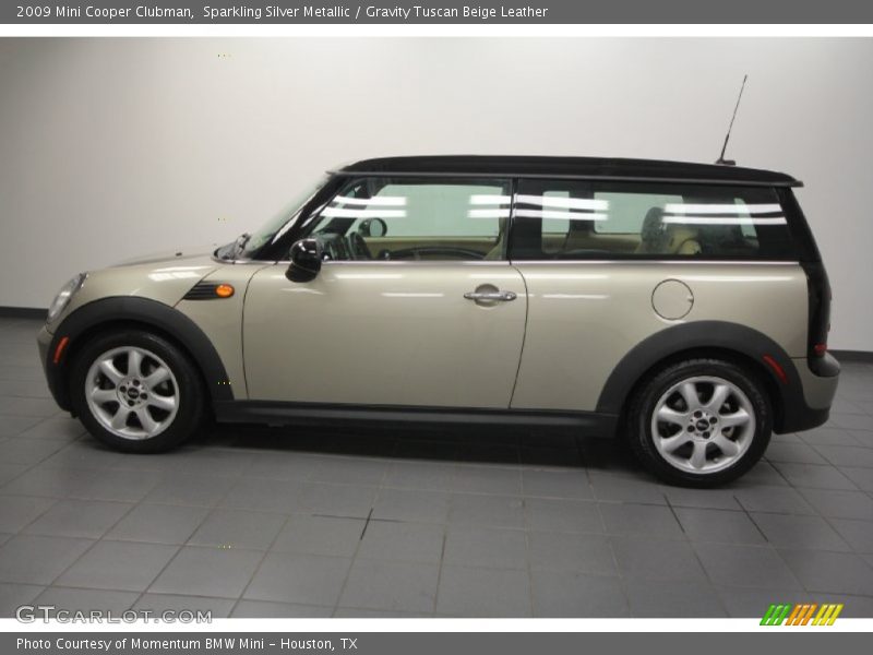 Sparkling Silver Metallic / Gravity Tuscan Beige Leather 2009 Mini Cooper Clubman