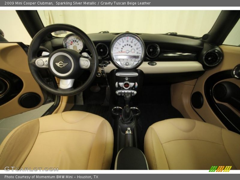 Sparkling Silver Metallic / Gravity Tuscan Beige Leather 2009 Mini Cooper Clubman