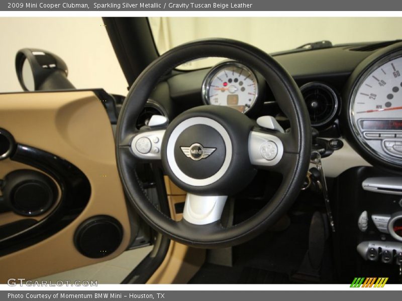 Sparkling Silver Metallic / Gravity Tuscan Beige Leather 2009 Mini Cooper Clubman