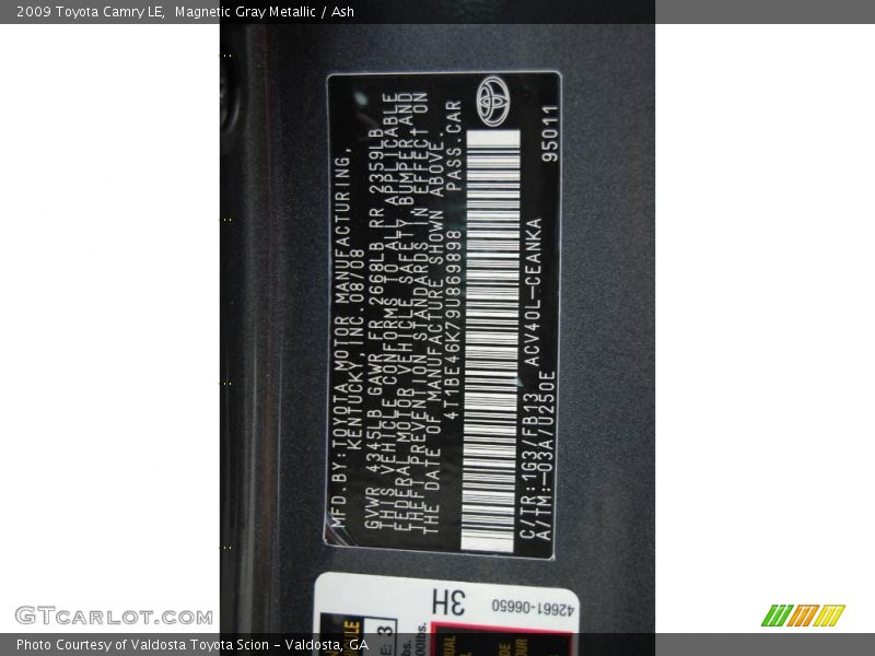 Magnetic Gray Metallic / Ash 2009 Toyota Camry LE