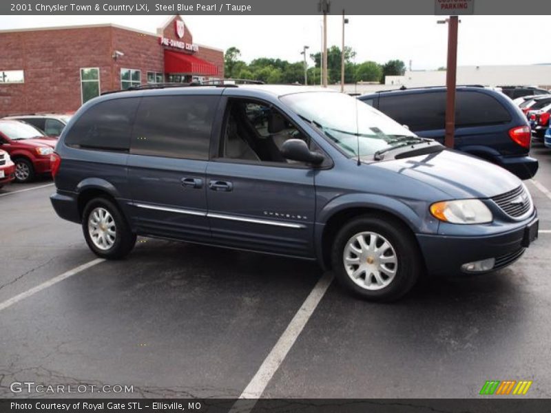 Steel Blue Pearl / Taupe 2001 Chrysler Town & Country LXi