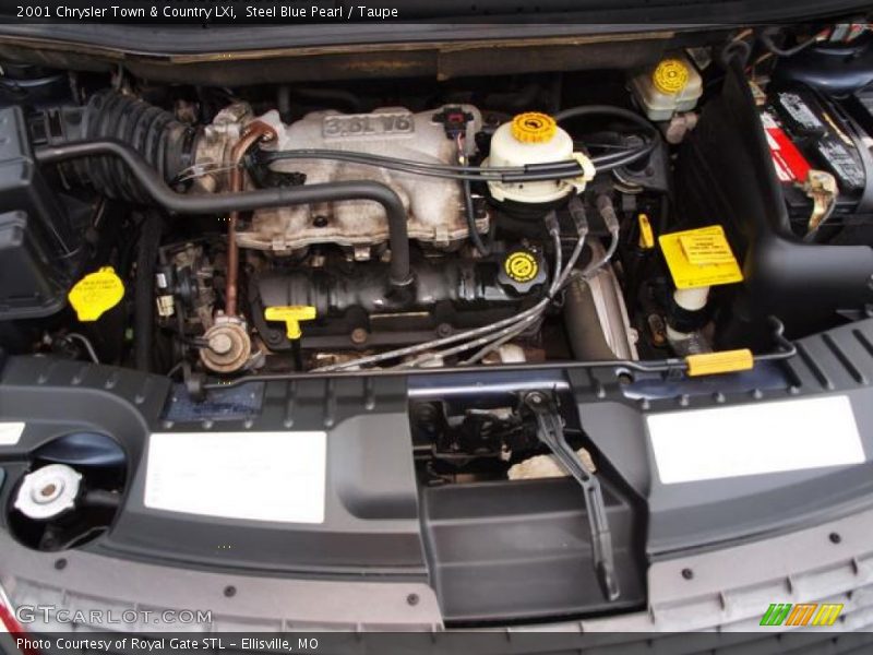 Steel Blue Pearl / Taupe 2001 Chrysler Town & Country LXi