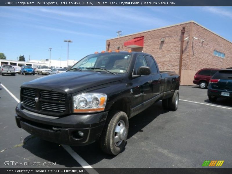 Brilliant Black Crystal Pearl / Medium Slate Gray 2006 Dodge Ram 3500 Sport Quad Cab 4x4 Dually